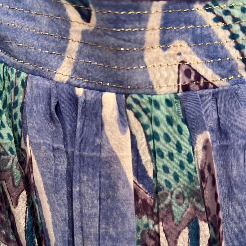 BELL Blue and Green Patterned Dress - Picture 4 of 5